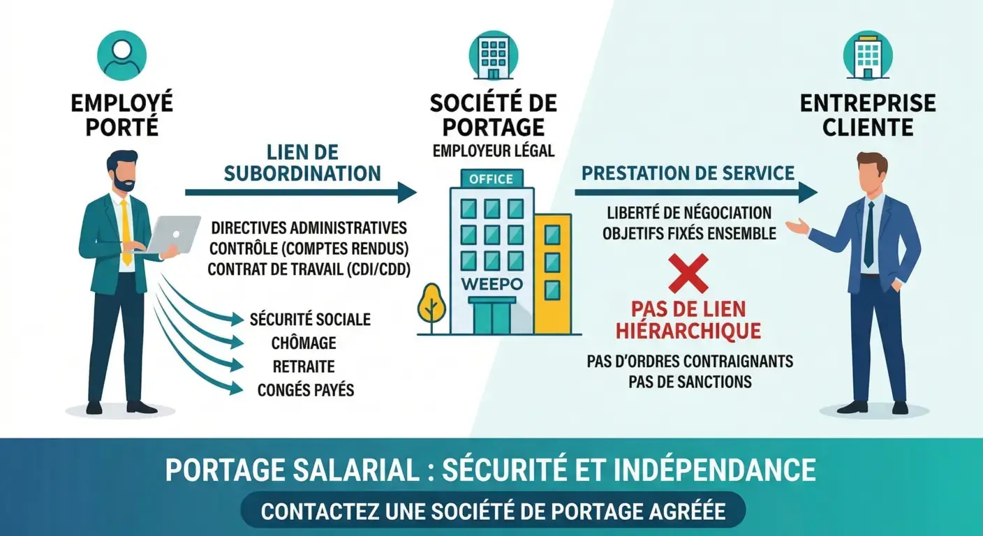 Lien de subordination en portage salarial : définition et règles
